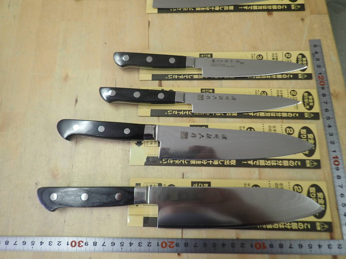 ダマスカス包丁 濃州孫六作 濃州正宗作 4本まとめてセット 三徳包丁 ペティナイフを買取させていただきました 刃物買取屋